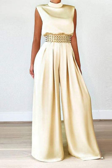 SLEEVELESS WIDE LEG JUMPSUITS