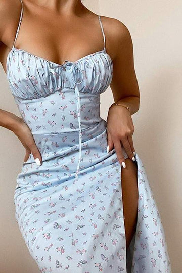 FRONT SIDE SLIT MIDI DRESS