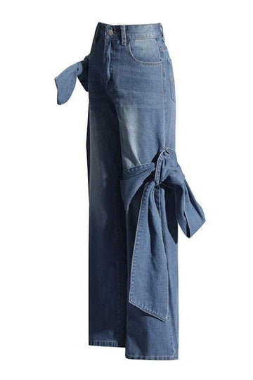 TIE STRAIGHT LEG JEANS