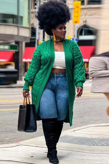 KNITTED LONG CARDIGAN