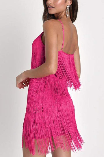 Sassy Fringe Dress with Sequins
