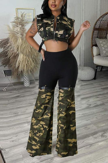 MIXED TWO TONE LONG PANTS