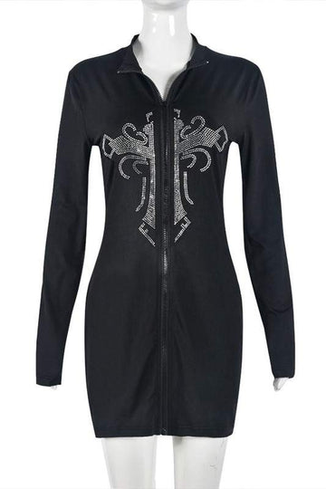 RHINESTONES MINI DRESS