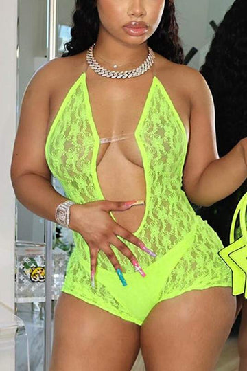 HALTER LACE ROMPERS
