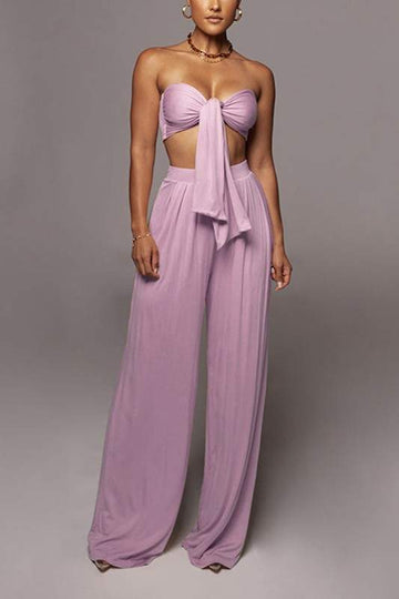 TIE FRONT TOP AND PANTS SET