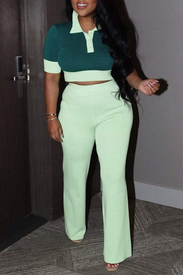 Chic High-Waisted Flared Pants & Top