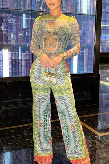 GRAPHIC MESH SHIRT AND PANTS SET