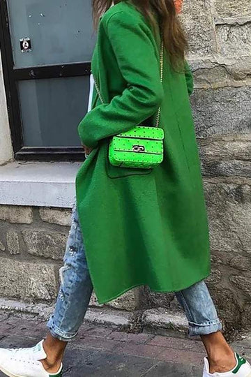 MID LENGTH POCKET CASUAL LONG SLEEVE COAT