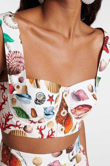 SUMMER PRINT TOP SKIRT SET