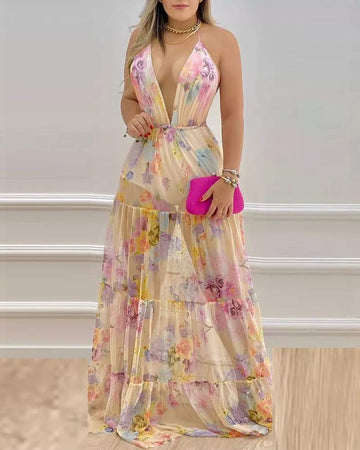 Weddings Guest Floral Maxi Dress