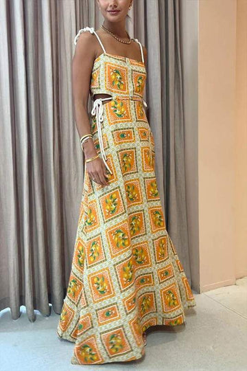 PRINTED A LINE MAXI DRESS