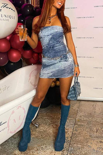 STRAPLESS MINI TUBE DRESS