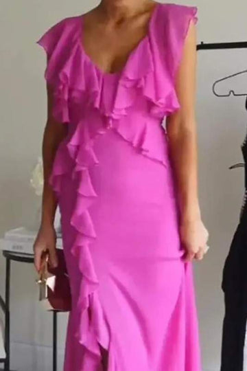 RUFFLED MIDI DRESS