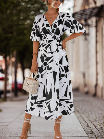Trendy Dress, Graphic Print Maxi Dress