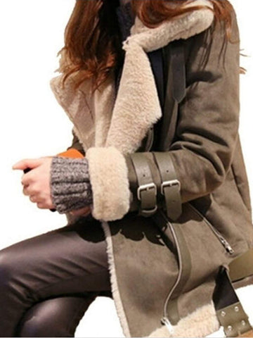 EXPLOSIONS LOCOMOTIVE DEERSKIN VELVET LAMB COAT WOMEN S LAPEL FUR COTTON COAT