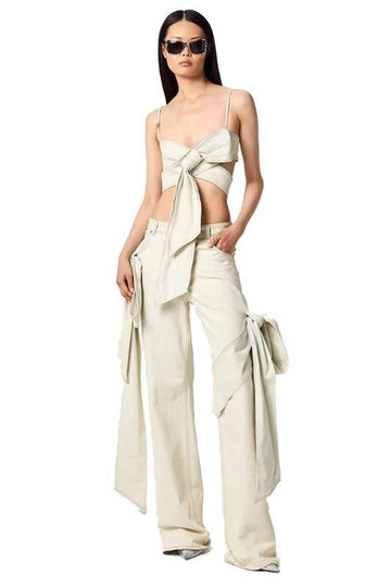 Chic Tie-Front Blouse & Wide-Leg Trousers