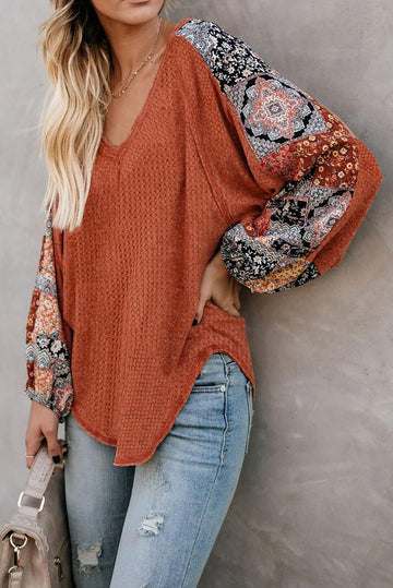 Chic Patterned Women's Long Sleeve Blouse