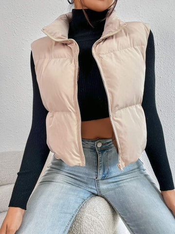 ZIP UP PUFFER VEST COAT