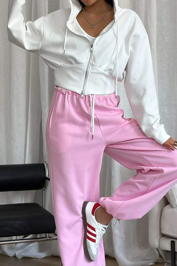 MID WAIST RUCHED LOOSE PANTS