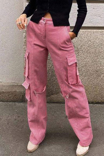 DENIM CARGO LONG PANTS