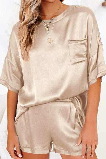 SATIN TOP AND SHORTS SET