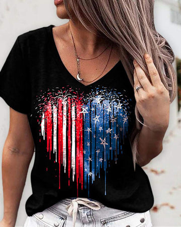 Casual Heart Shape Graphic T-Shirt
