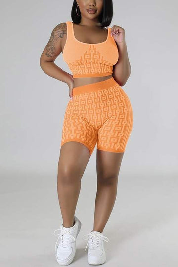 Graphic Tank Top and Shorts Set