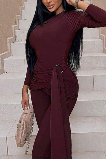 WRAPPED RUCHED JUMPSUIT