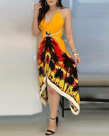 Vibrant Tropical Maxi Dress