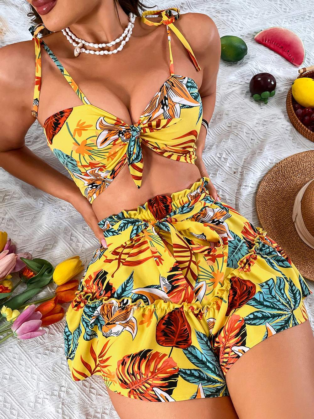 Floral Summer Two-Piece Vacation Outfit