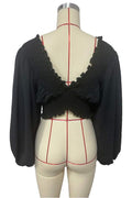 ROMANTIC FLAIR SMOCKED BLOUSE