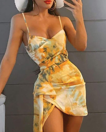Floral Mini Dress, Fashionable Slip Dress