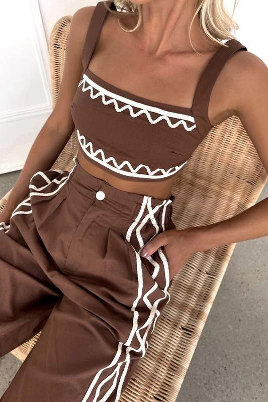 SQUARE NECK TOP PANTS SET