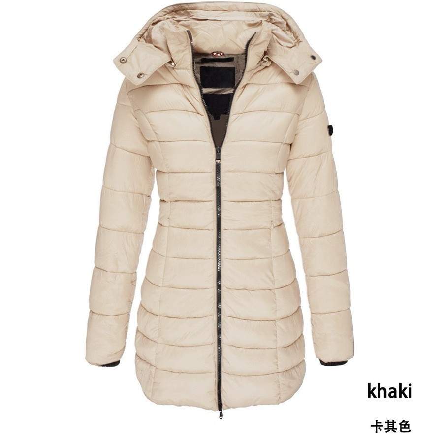   WOMEN S MID LENGTH SLIM FIT COTTON PADDED JACKET WARM DOWN COTTON PADDED JACKET