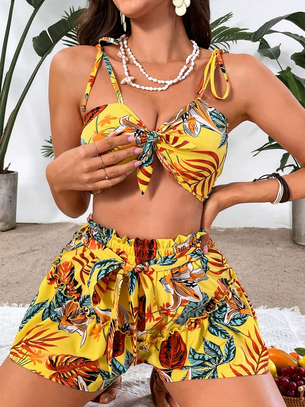 Floral Summer Two-Piece Vacation Outfit