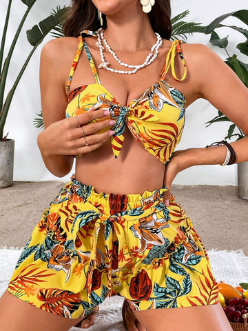 Floral Summer Two-Piece Vacation Outfit