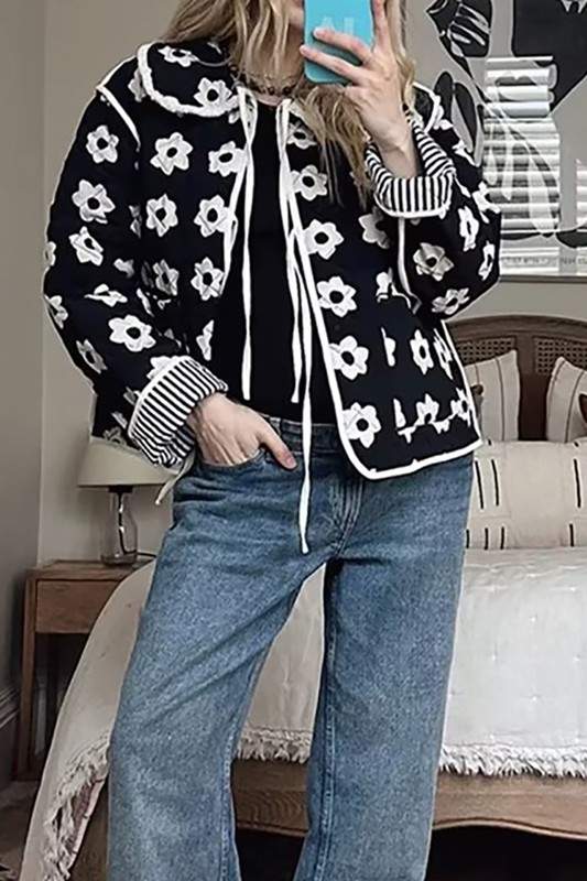 FLORAL PRINTED PADDED JACKET
