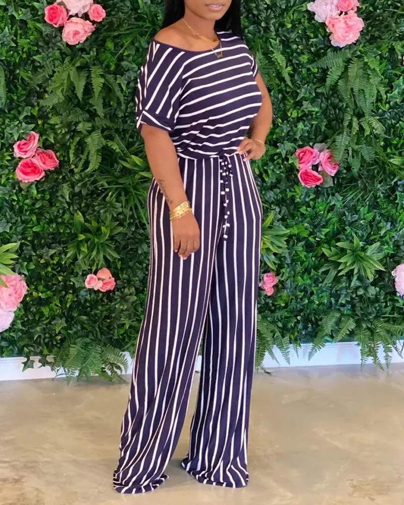 Boho Chic Striped Jumpsuit, Versatile Summer Style