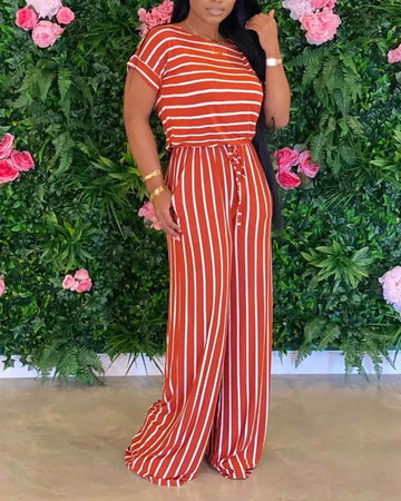 Boho Chic Striped Jumpsuit, Versatile Summer Style