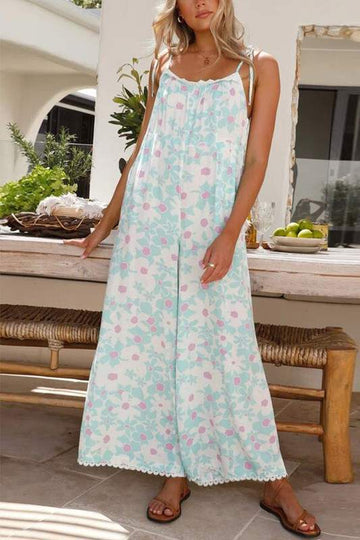 PRINTED SLEEVELESS JUMPSUIT