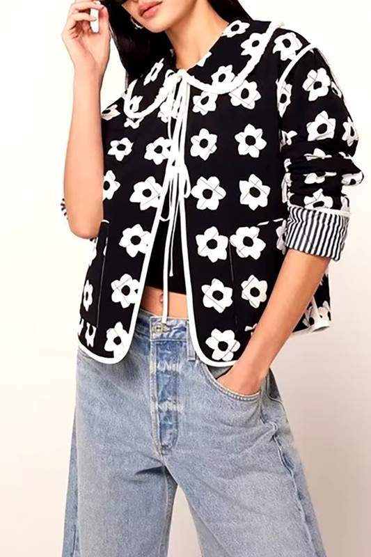 FLORAL PRINTED PADDED JACKET