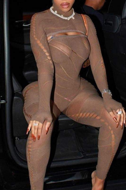 SHEER HOOD JUMPSUIT