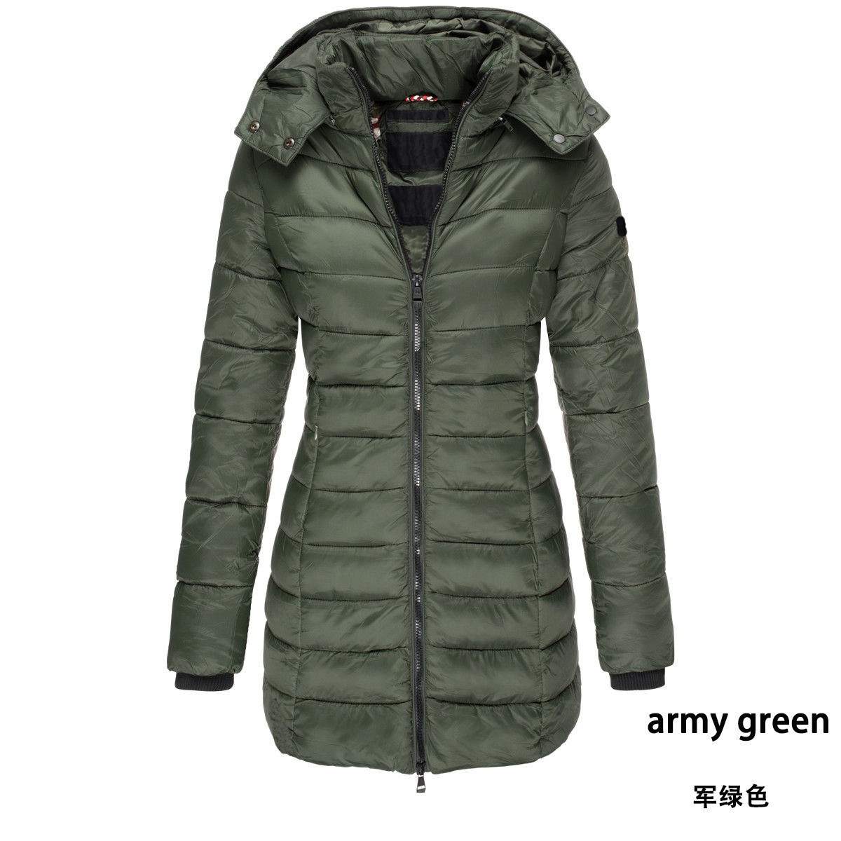  WOMEN S MID LENGTH SLIM FIT COTTON PADDED JACKET WARM DOWN COTTON PADDED JACKET