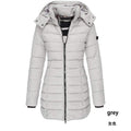   WOMEN S MID LENGTH SLIM FIT COTTON PADDED JACKET WARM DOWN COTTON PADDED JACKET