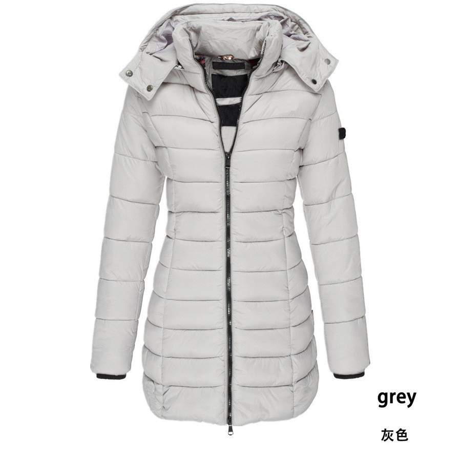   WOMEN S MID LENGTH SLIM FIT COTTON PADDED JACKET WARM DOWN COTTON PADDED JACKET