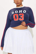 NUMBER PRINTED LONG SLEEVE TEE