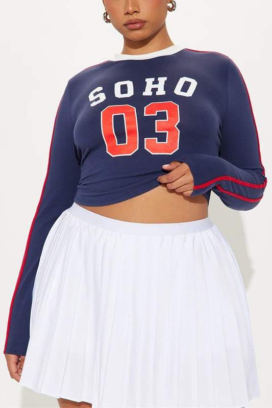 NUMBER PRINTED LONG SLEEVE TEE