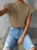 CUSTOM SPRING FASHION SWEATER OUTER WEAR TWIST HIGH COLLAR VEST WOMEN