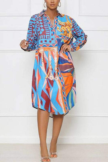 GRAPHIC BLOUSE SHORT DRESS