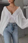 ROMANTIC FLAIR SMOCKED BLOUSE